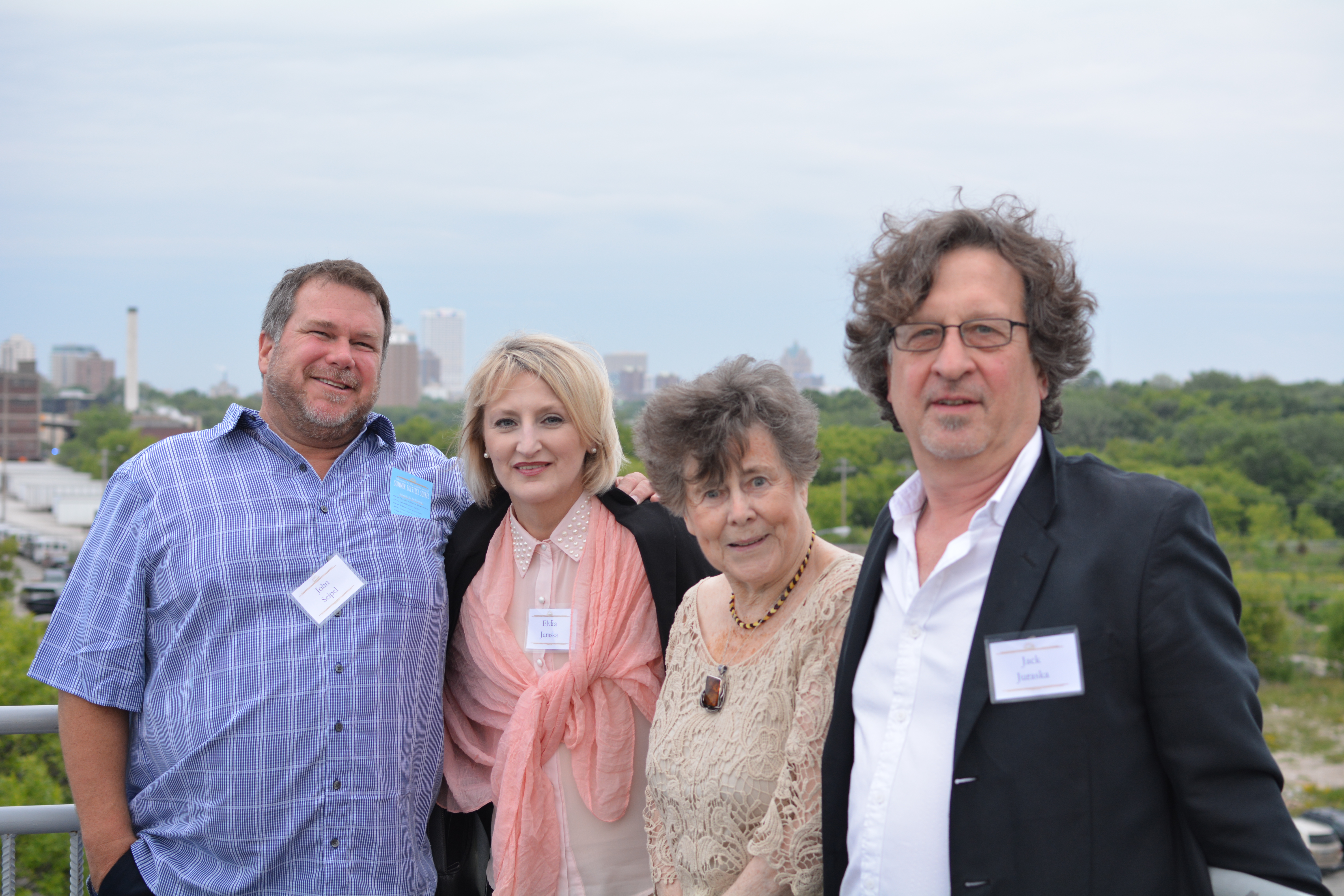 Supporters of the Urban Ecology Center on top of the Observation Tower