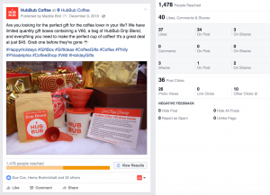 HubBub Coffee Facebook Post