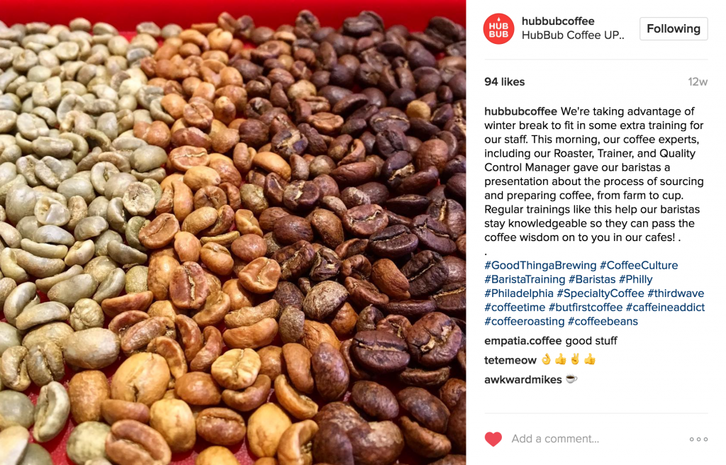 HubBub Coffee Instagram Post